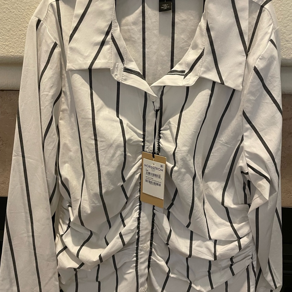 NWT Halogen Black and White Striped Blazer Versatile Suit Jacket